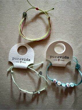 Pura Vida Pastel Bracelet Trio - Mint, Sky Blue, Pastel Pink/Yellow